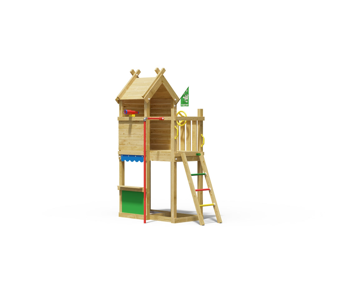Jungle Resort | Wooden climbing frame with fireman's pole