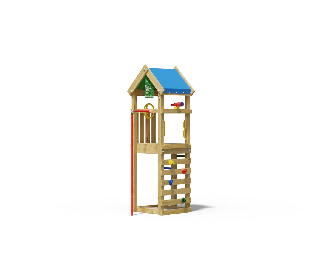 Jungle Patio | Wooden climbing frame with fireman's pole