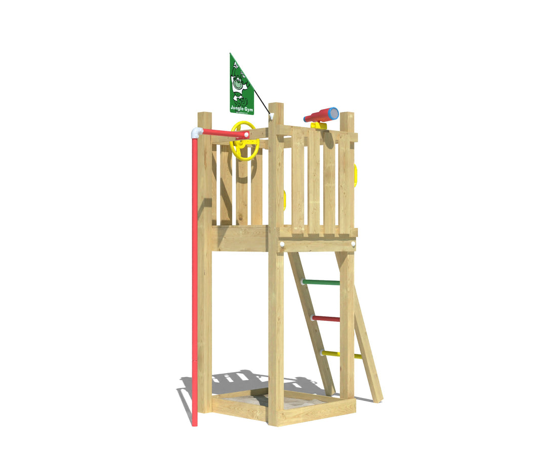 Jungle Tower | Wooden climbing frame with fireman's pole