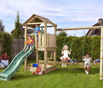 Childrens Wooden Climbing Frame • House 2-Swing 